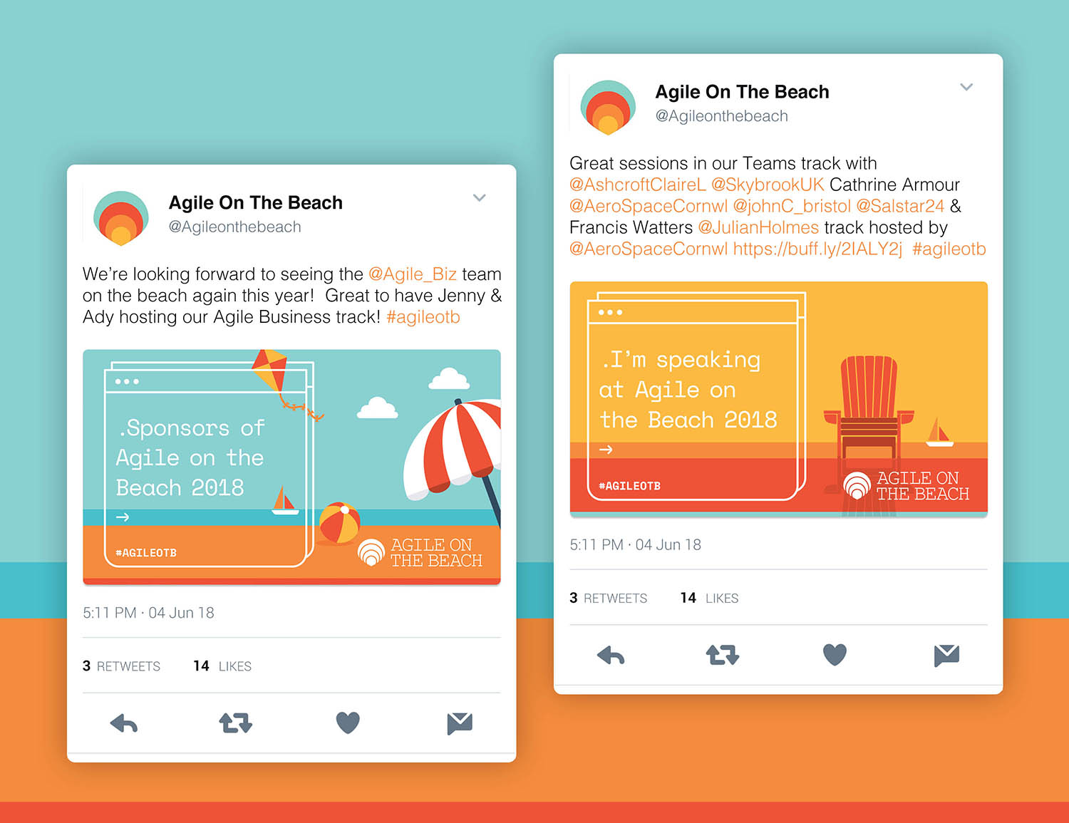 agile on the beach social media designs